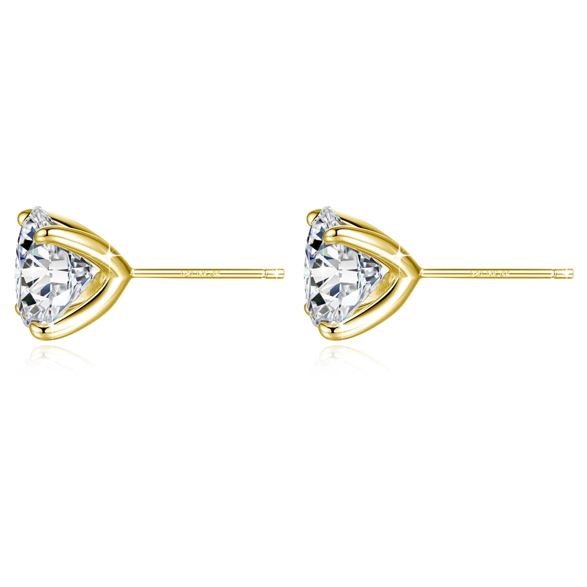 Solid 14K Gold Filled 4 Prong D Color Moissanite Stud Earrings for Women Wedding Diamond Ear Studs Fine Jewelry Birthday Gift