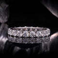 DEF Color VVS Round Cut 2.5MM Lab Grown Diamond Band Ring Full Eternity Ring 10k White Gold for Women Lady Gift