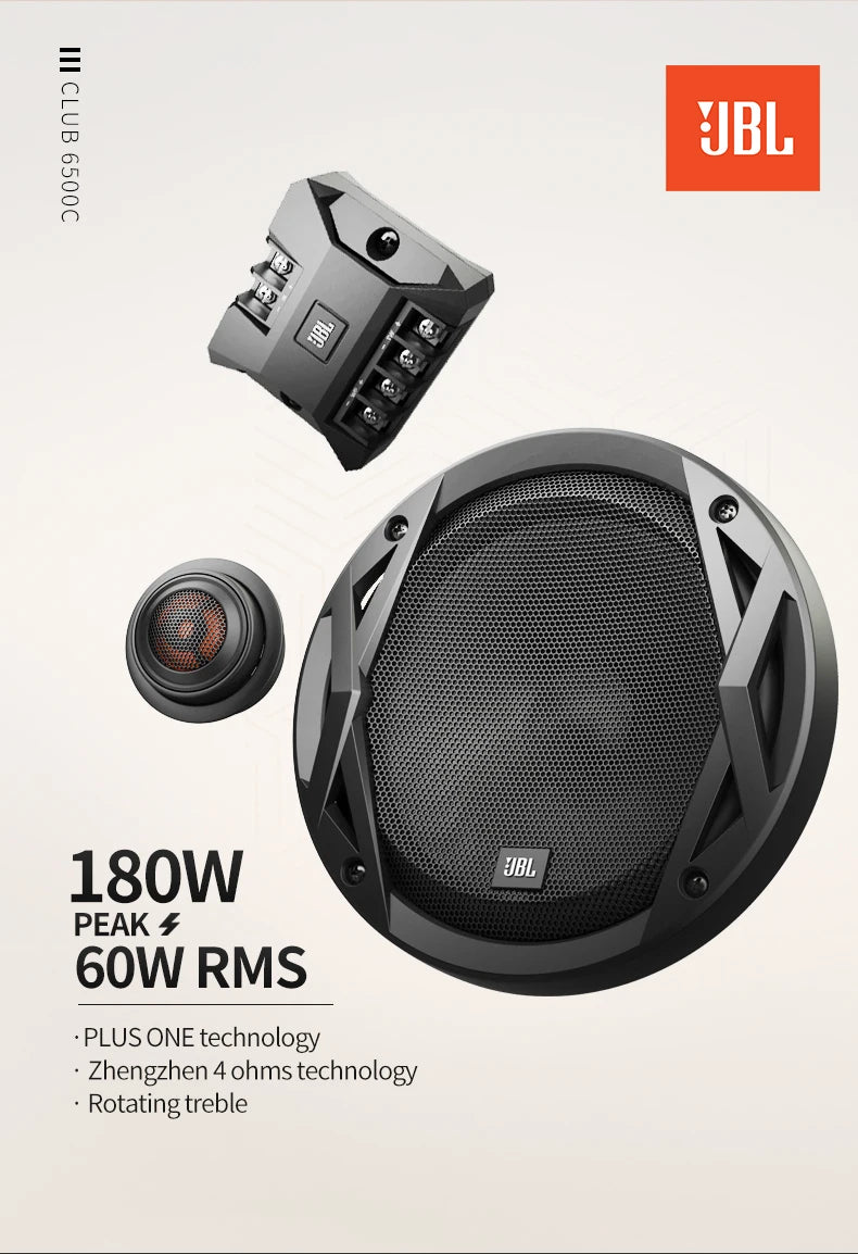 JBL Car Audio Speaker Door 6.5 Inch High Power CLUB6500C Speaker Treble Mid-Subwoofer Speaker Subwoofer Speaker Stereo Surround