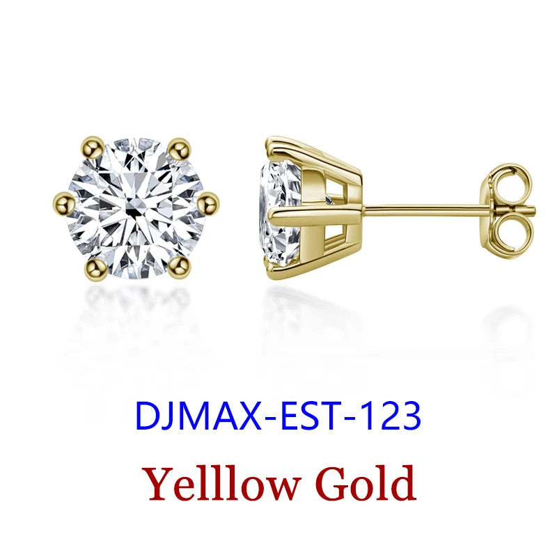 Premium 0.5-2ct Moissanite Diamond Stud Earrings for Women Orginal 925 Sterling Silver Screw Back Women Moissanite Earring 2026