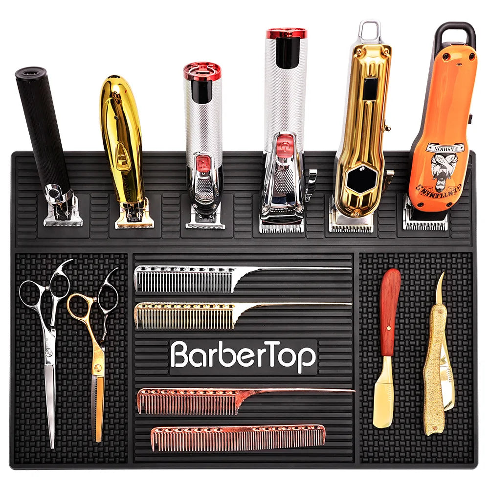Barbershop Magnetic Hairdressing Tools Storage Mat Soft Rubber Antiskid Waterproof Pad Pro Barbershop Clippers Scissors Tool Mat