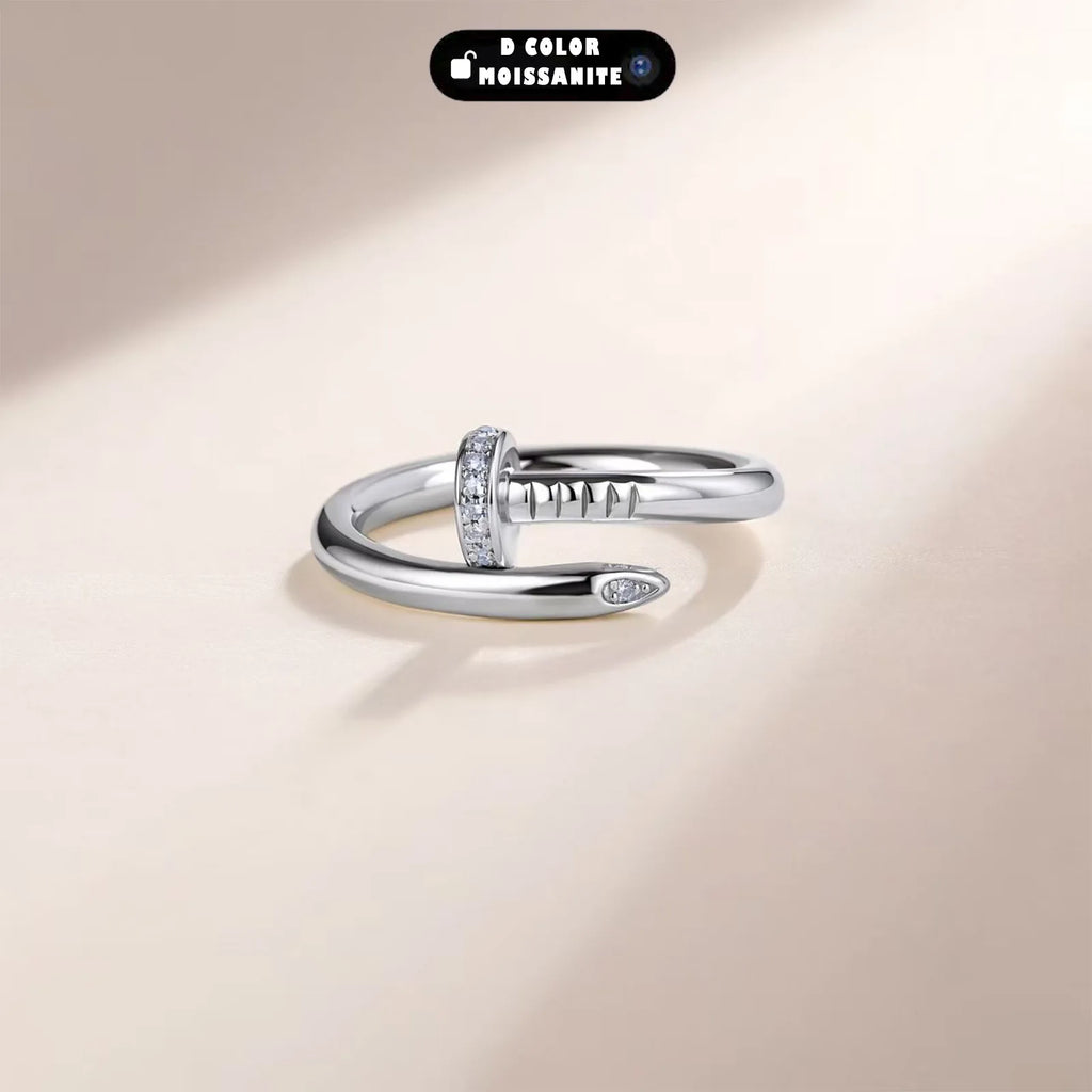 0.06CTW Moissanite Ring S925 Sterling Silver Stackable Finger Ring for Women Jewelry
