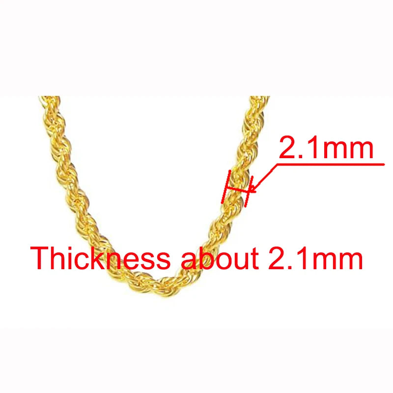 Sinya Pure 18k Au750 Gold Rope Chain Necklace Anklets Bracelets 100% Real Fine Jewelry For Women Ladies Mom Girls Best Gift