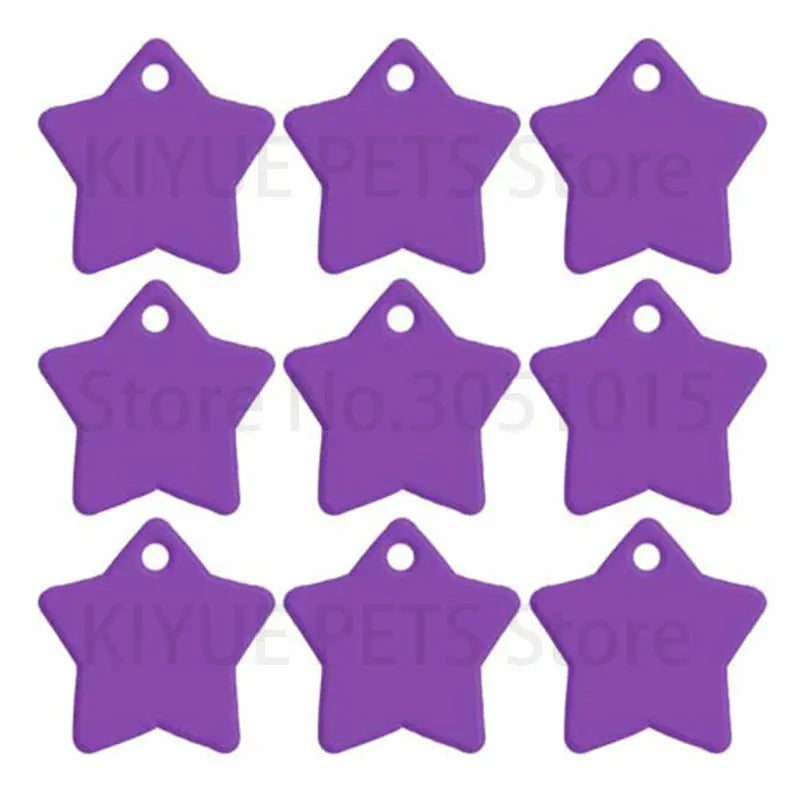 Wholesale 20Pcs Anti-lost Dog Tag For Collars Dog Name ID Tags Gifts for Dog Star Pet Collar Tags for Dog Owner Engraved Pet Tag