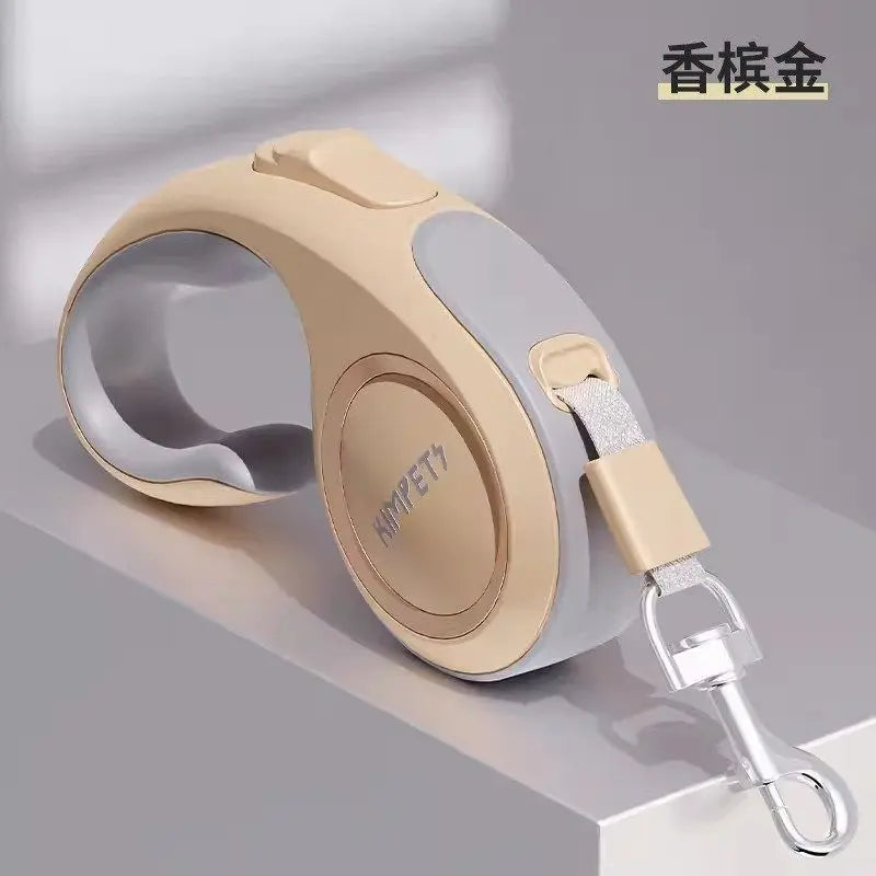 Automatic Retractable Dog Leash 5 Meters Long Teddy Dog Walking Rope Polyester Material for Small to Medium Sized Dogs
