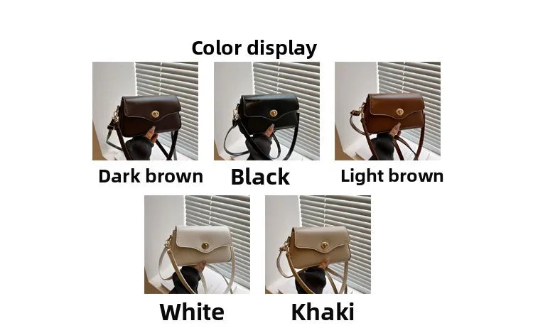 Retro Style Commuter Women's Small Square Bag Fashionable Shoulder Crossbody Bag Soft PU Leather Casual Handbag