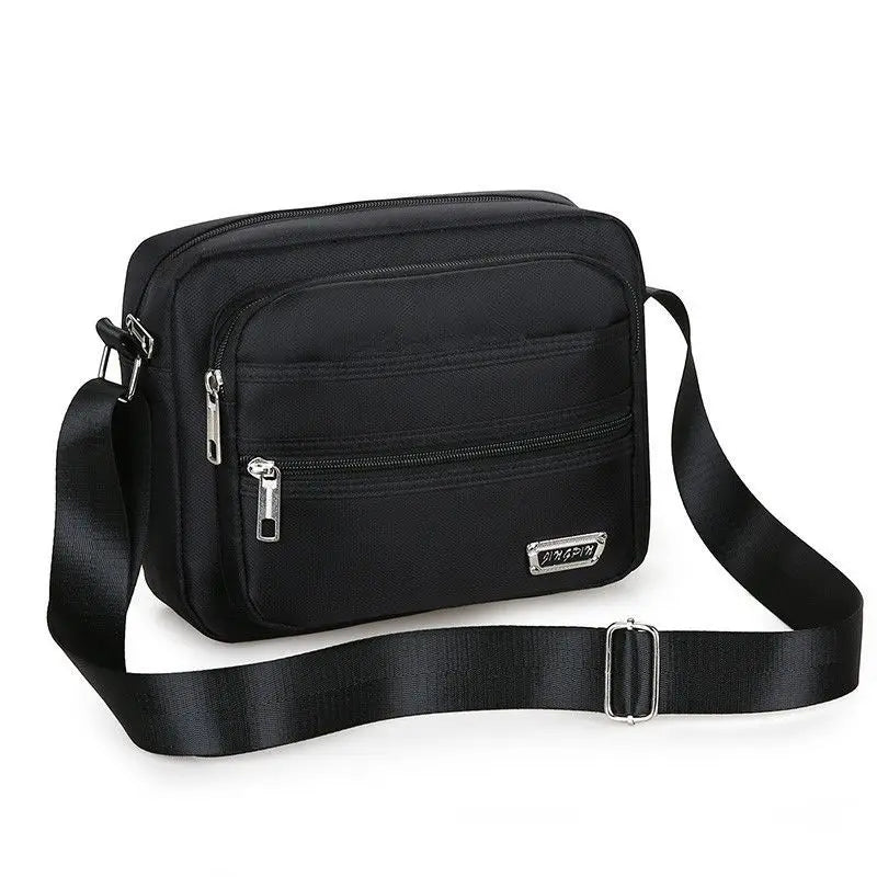 Casual Unisex Crossbody Bag Large Capacity Multi-layer Business Handling Bag Soft Nylon Material Zipper Closure Leisure Trave...