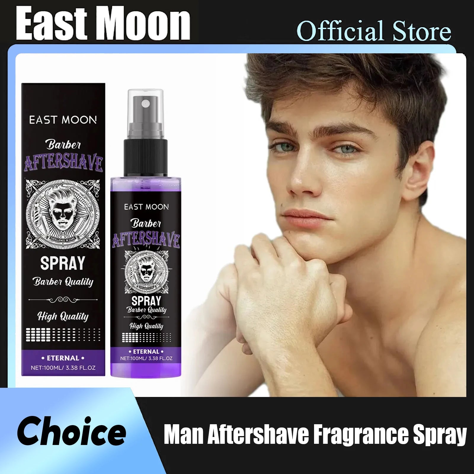 East Moon Sandalwood Aftershave Nourish Oil Spray Deep Moisturizing Hydrate Groomed Repair Dry Soothing Damaged Beard Care Serum