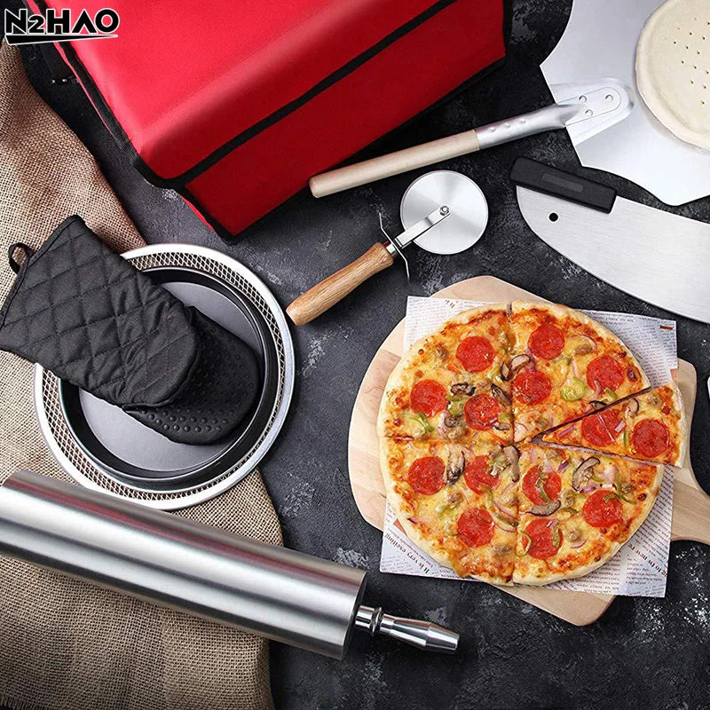 1PC 6-20 Inch Pizza Screen Pan Metal Net Non Stick BakingTray New Seamless Aluminum Alloy Metal Net Bakeware Kitchen Pizza Tools