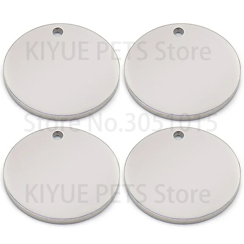 Wholesale 20PCs Stainless Steel 8MM 10MM 15MM 20MM Tags Charms Jewelry DIY Findings Dog Id Tag  For Pendant Necklace Anti-lost