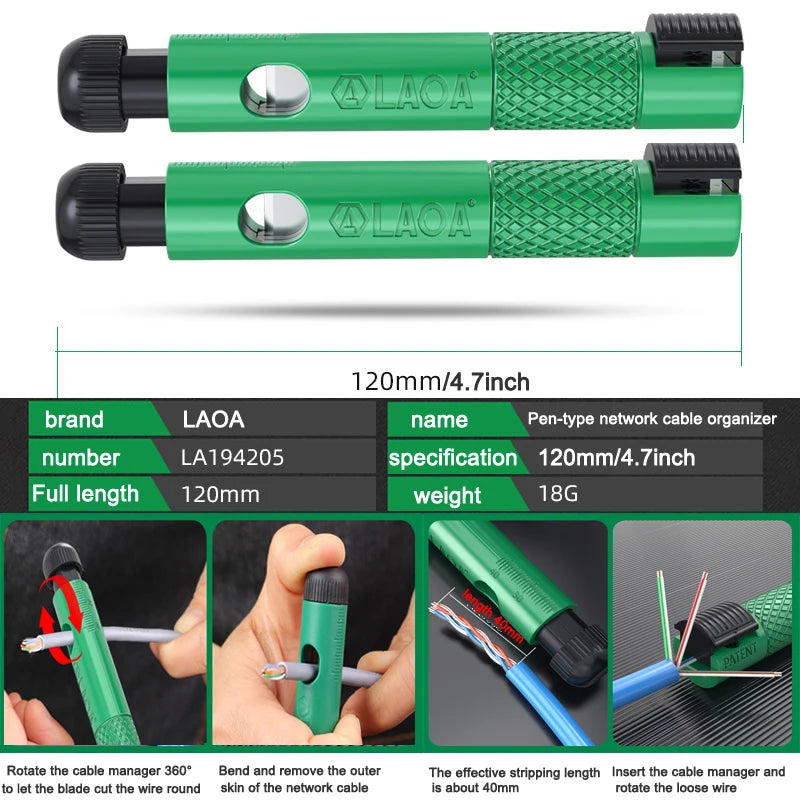LAOA Professional pen-type network cable straightener, super five, six or seven types of network cable splitter