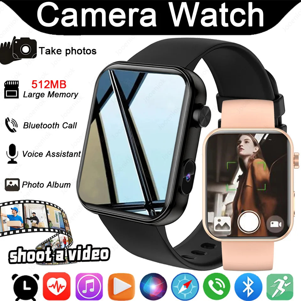 2025 New Smart Watch Women Men HD Camera Record Video Heart Rate 512MB Memory Music Sport Waterproof Bluetooth Call Smartwatch