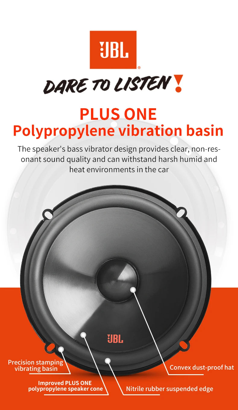 JBL 6.5-inch car audio speaker STAGE3 607CF two-way door speaker treble mid-speaker subwoofer speaker car speaker surround sound