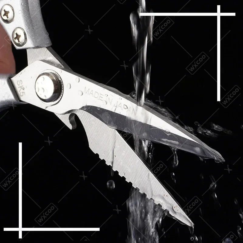WXCOO Chicken Bone Scissors Stainless Steel Cutting Knife Kitchen Scissors Multifunctional Food Scissors Slicing Fish Meat Knife