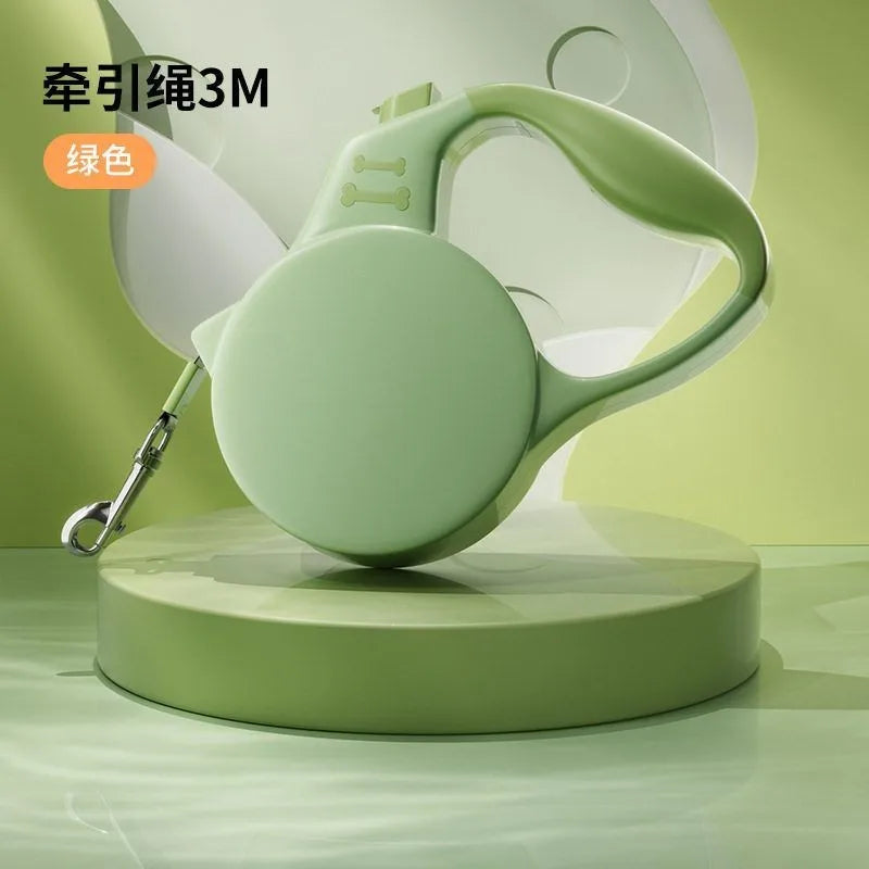 Automatic Retractable Dog Leash 5 Meters Long Teddy Dog Walking Rope Polyester Material for Small to Medium Sized Dogs