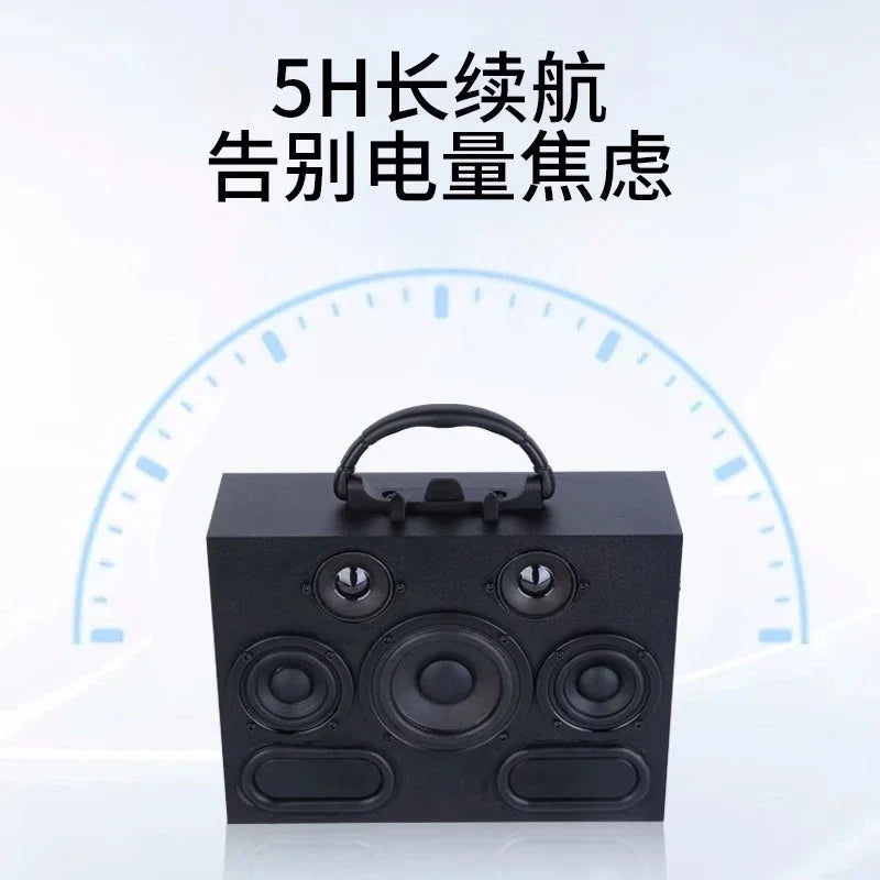 SOTAMIA 1Pcs Seven Units Portable Bluetooth Speaker Hifi Music Audio Charging Wooden Subwoofer Speakers Power Loudspeaker
