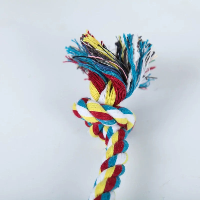 Cotton Double Knot Dog Rope Toy Chew Toy Teething Stick For Puppy Small Medium Dogs Interactive Self Entertaining Pet Play Toy