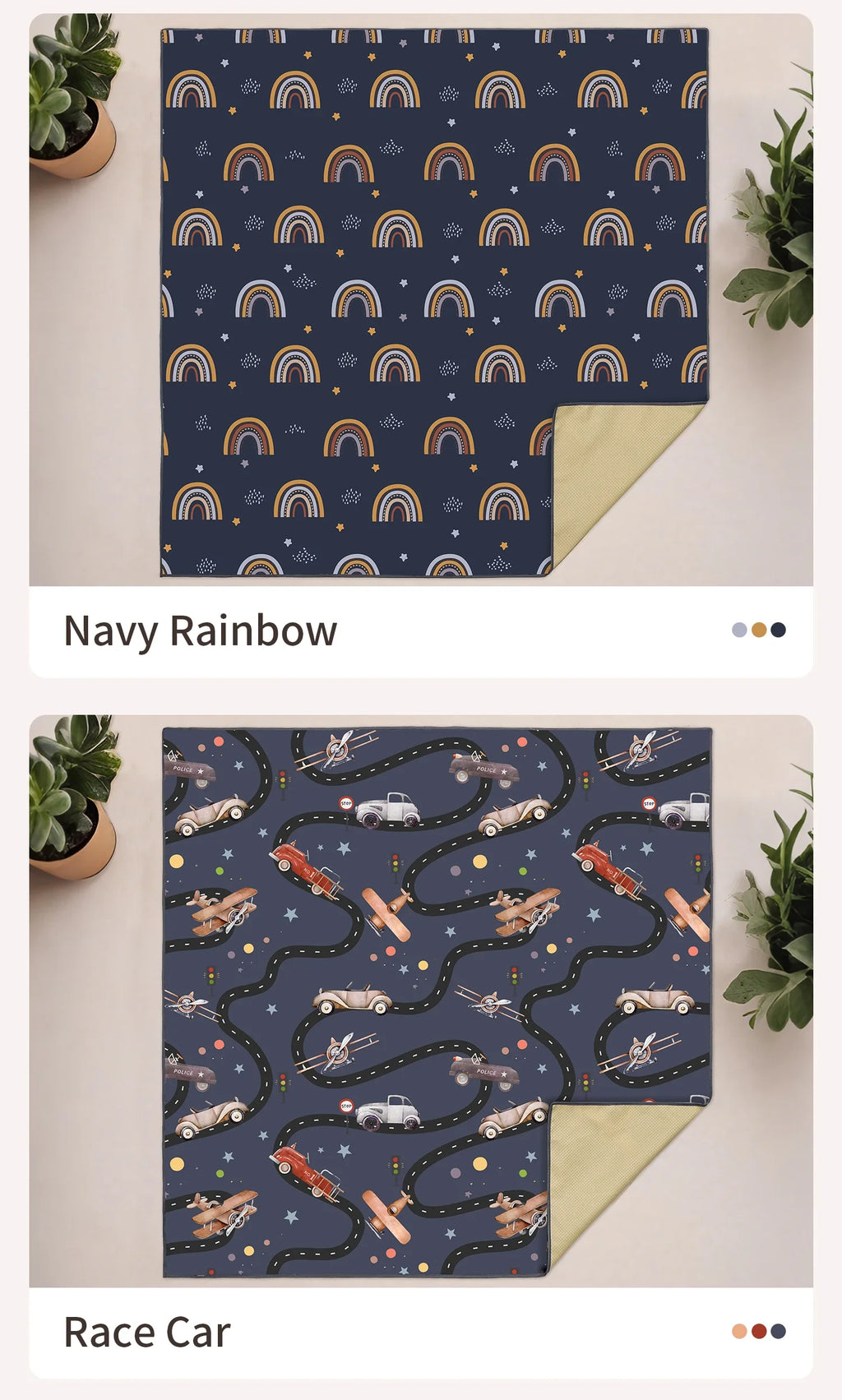 Insular Kids Educational Mattress Foldable Baby Play Mat Non-slip Durable Child Carpet Nursery Climbing Pad Waterproof 0-3Y