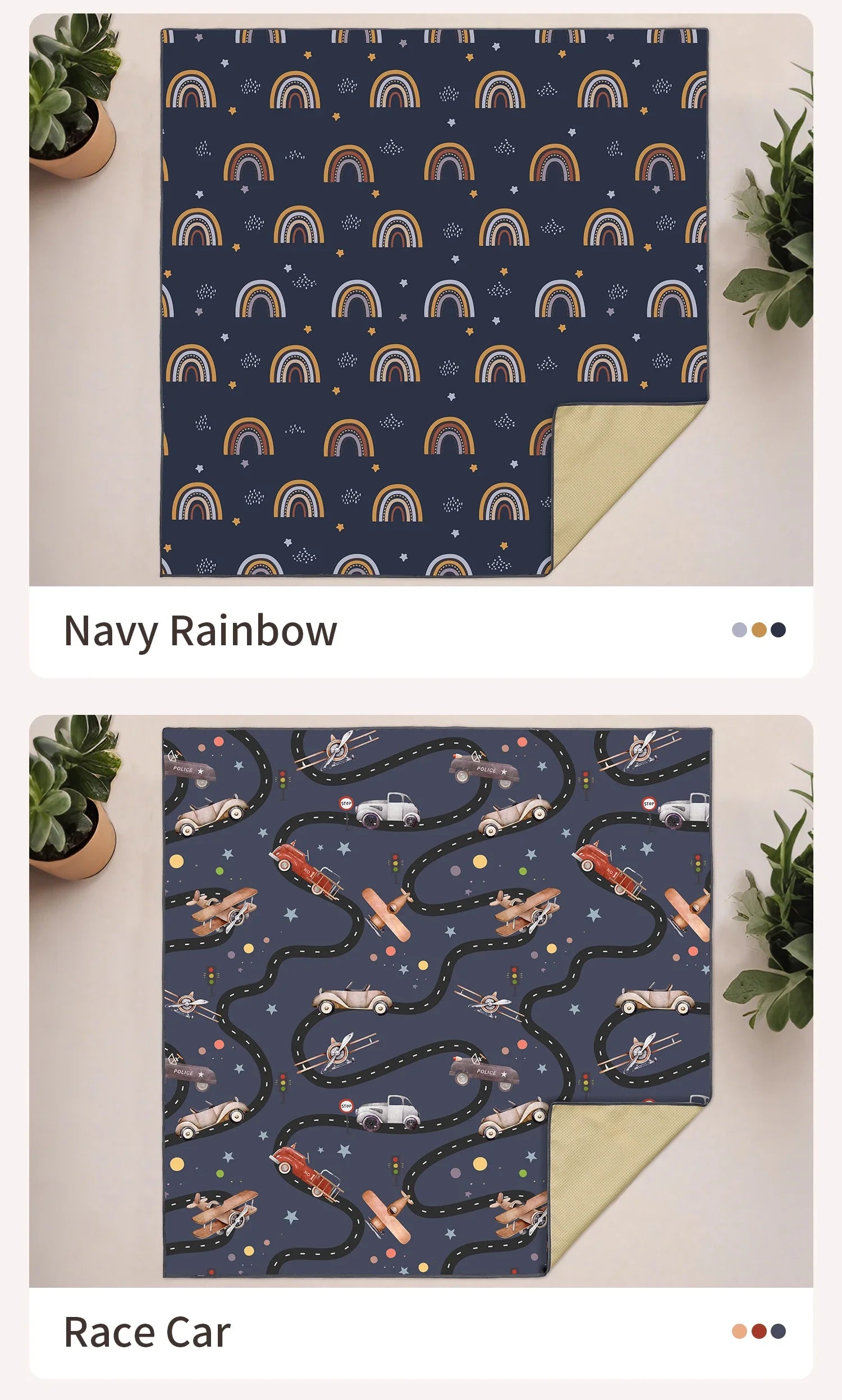 Insular Kids Educational Mattress Foldable Baby Play Mat Non-slip Durable Child Carpet Nursery Climbing Pad Waterproof 0-3Y