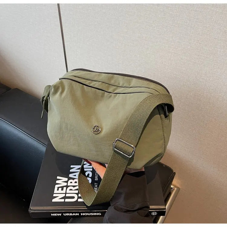 New 2025 Multi-Layer Casual Women's Crossbody Bag Portable Multi-Pocket Lightweight Waterproof Nylon Bag Soft Square Bag