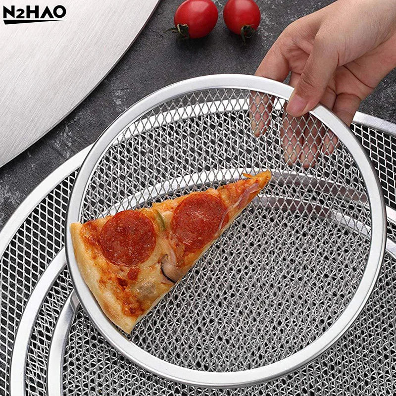 1PC 6-20 Inch Pizza Screen Pan Metal Net Non Stick BakingTray New Seamless Aluminum Alloy Metal Net Bakeware Kitchen Pizza Tools