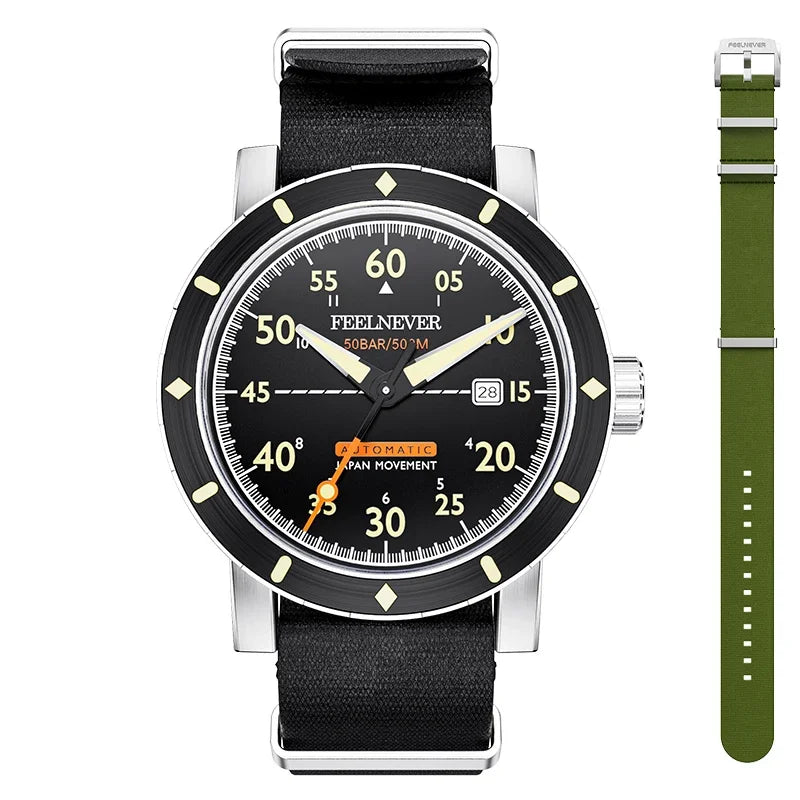2024 New Men Watch Automatic Mechanical Wristwatch Sapphire Diver Watch 500M Waterproof Diving Sports Watches Men Reloj Hombre
