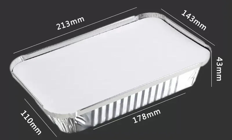 100 Pieces of Barbecue Tin Foil Special Packaging Box Aluminum Foil Lunch Box Home Takeaway Air Fryer Disposable Tin Foil Bowl