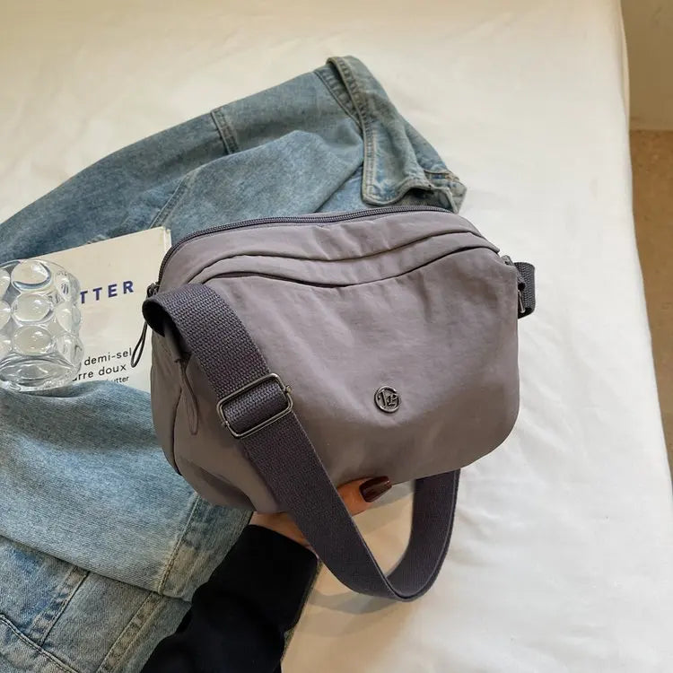 New 2025 Multi-Layer Casual Women's Crossbody Bag Portable Multi-Pocket Lightweight Waterproof Nylon Bag Soft Square Bag