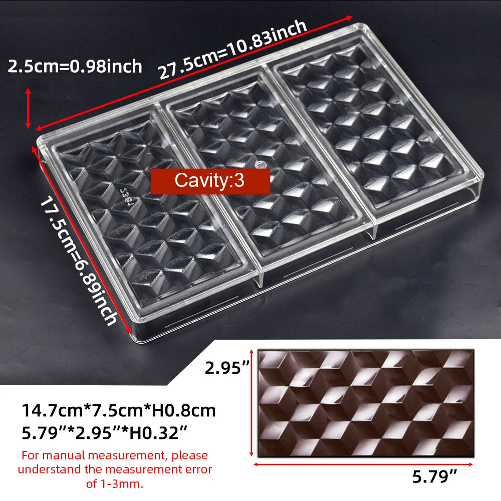 Chocolate Bar Mold Baking Pastry Tools For Baker Polycarbonate Chocolates Bar Bonbons Molds Baking Pastry Confectionery Mould
