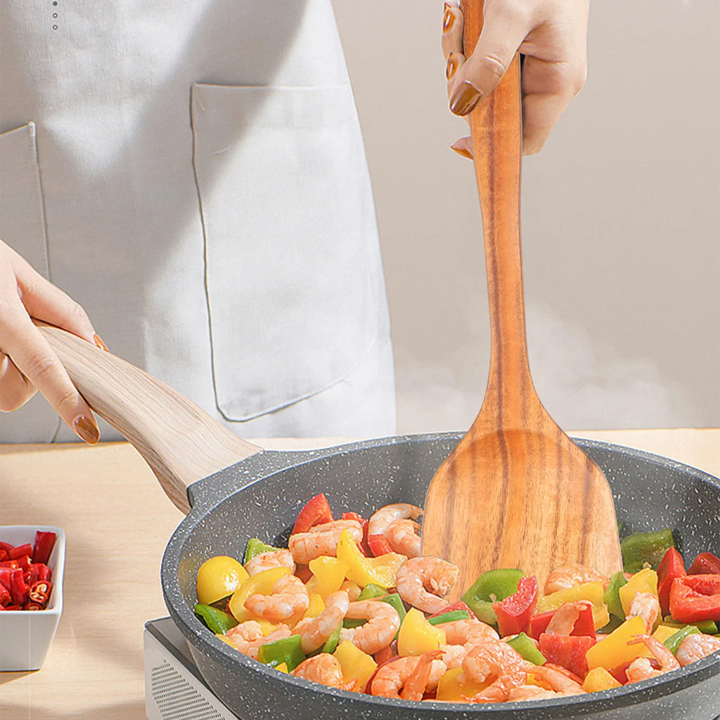 Kitchen Sets Wooden Kitchen Utensils Cooking Wooden Spoons Wooden Spoons Soup Utensils Kitchen Cooking Sets Cooking Gifts1-10PC