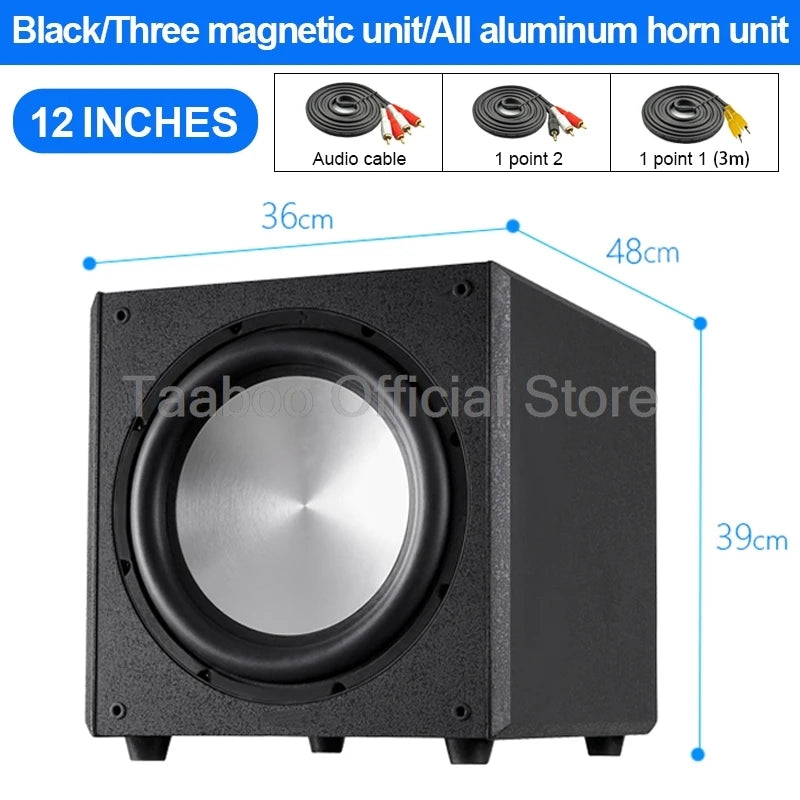 Super Subwoofer High Power 10/12 Inch Speaker Active HiFi Wooden Subwoofer High Fidelity Home Theater Audio Amplifier Speaker