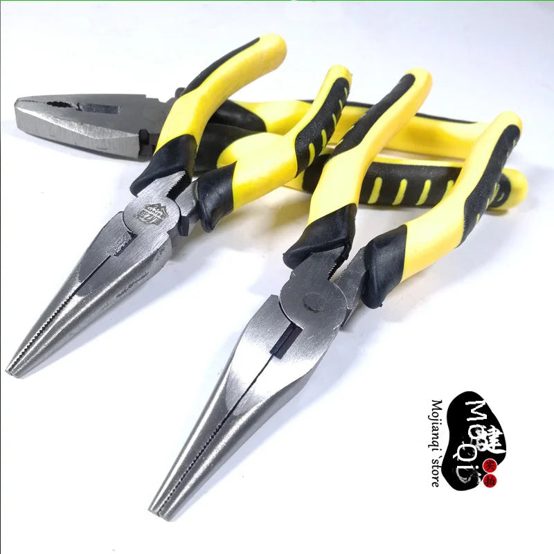 6-inch 8-inch Steel Wire Cutters Sharp Nose Tiger Mouth Design Manual Hardware Tools Tiger Skin Handle