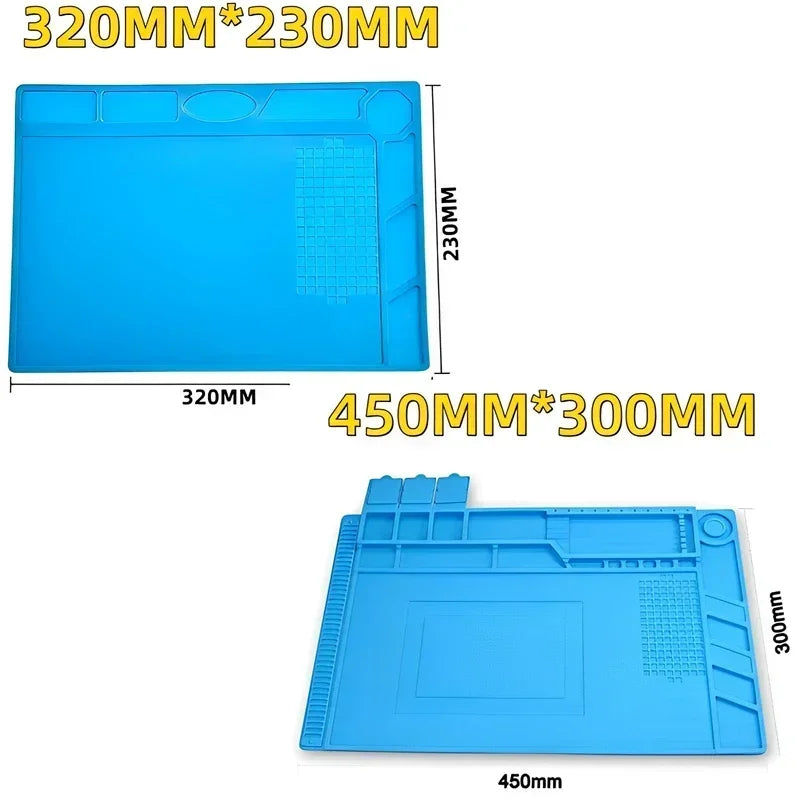 Durable ESD Silicon Soldering Mat Heat-Resistant Work Pad for Hot Air Gun Soldering Iron Station Repair Thermal Insulation Pad