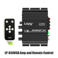 LP-838USB 2.1Channel Amplifier 12V Car Home Amp USB BT Lossless Music Play Digital Audio Amplificador with Remote Control HiFi