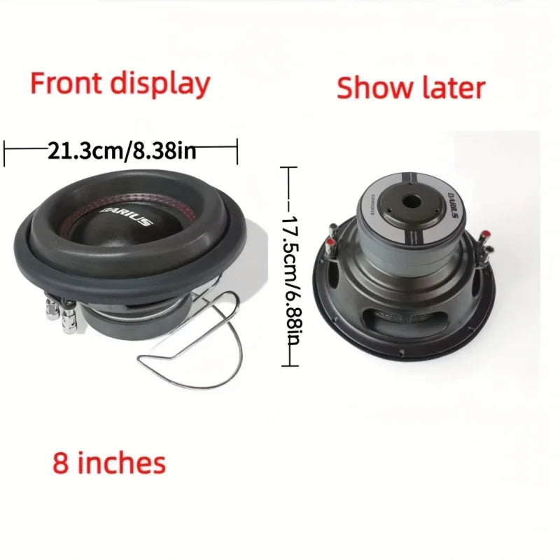 8-inch/10 inch/12 inch high-power car subwoofer - single or double coil design, Cannon edge, 500W RMS power processing capabilit