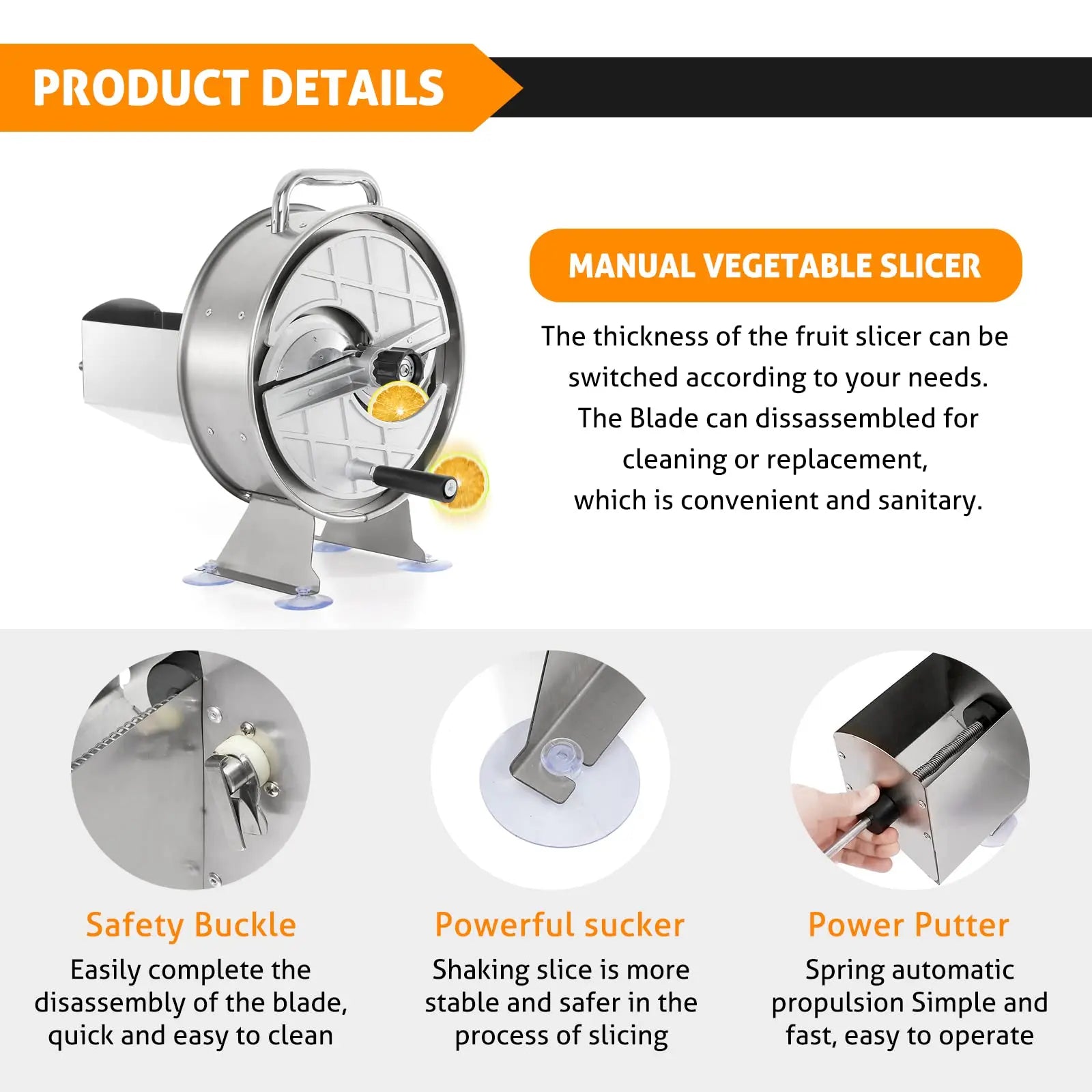 Replace blade for Commercial Vegetable Slicer Stainless Steel Potato Onion Slicer 0-0.5''Thickness Adjustable Manual Fruit Cutte