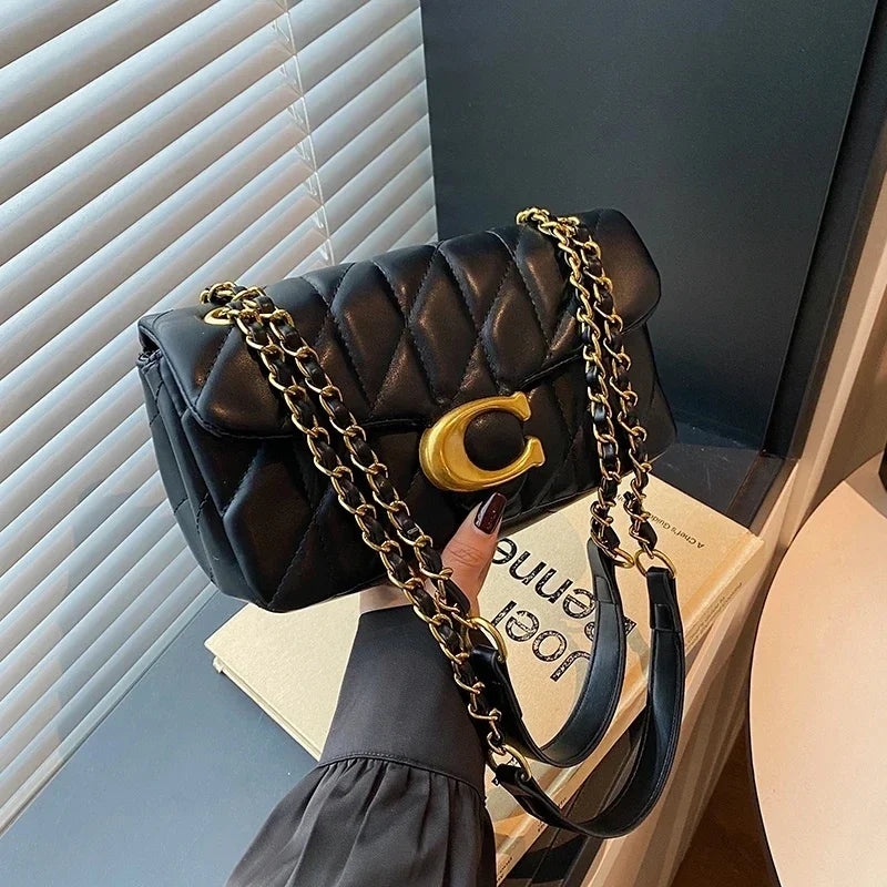 Advanced Chain Diamond Grid Bag, High-quality Women's Small Bag, Small Fragrant Style Crossbody Bag, New Bag, Shoulder Bag