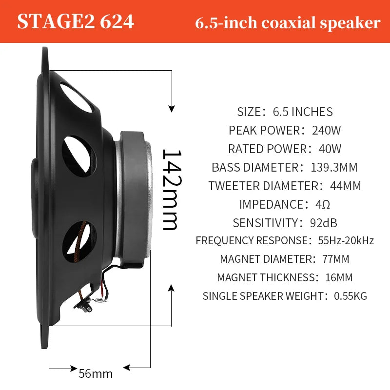 JBL 6.5-inch HiFi coaxial speaker full-range car speaker subwoofer treble midrange music stereo speaker