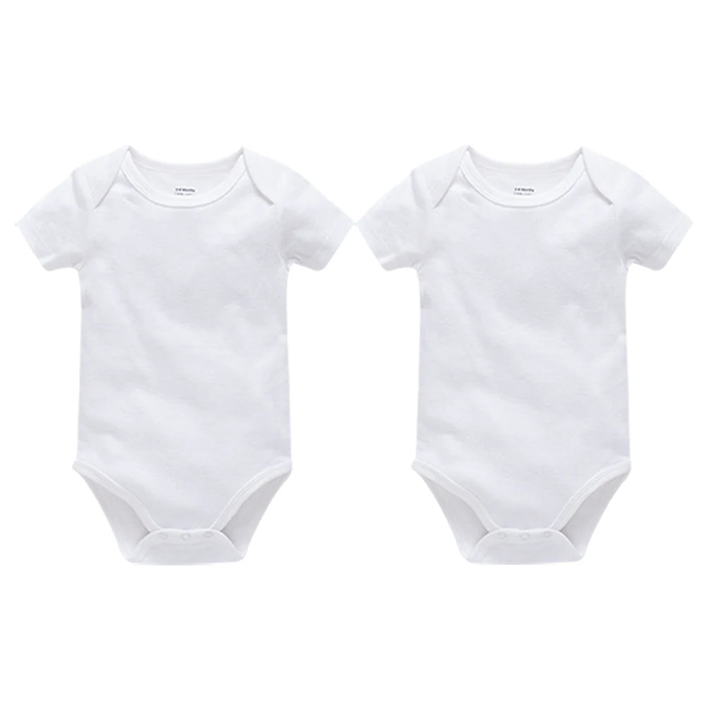2/3/4/5/6 Pcs/set Blank Baby Bodysuit White Newborn Rompers 100% Cotton Kids Jumpsuit Short Sleeve Baby Clothing Set For 0-24M