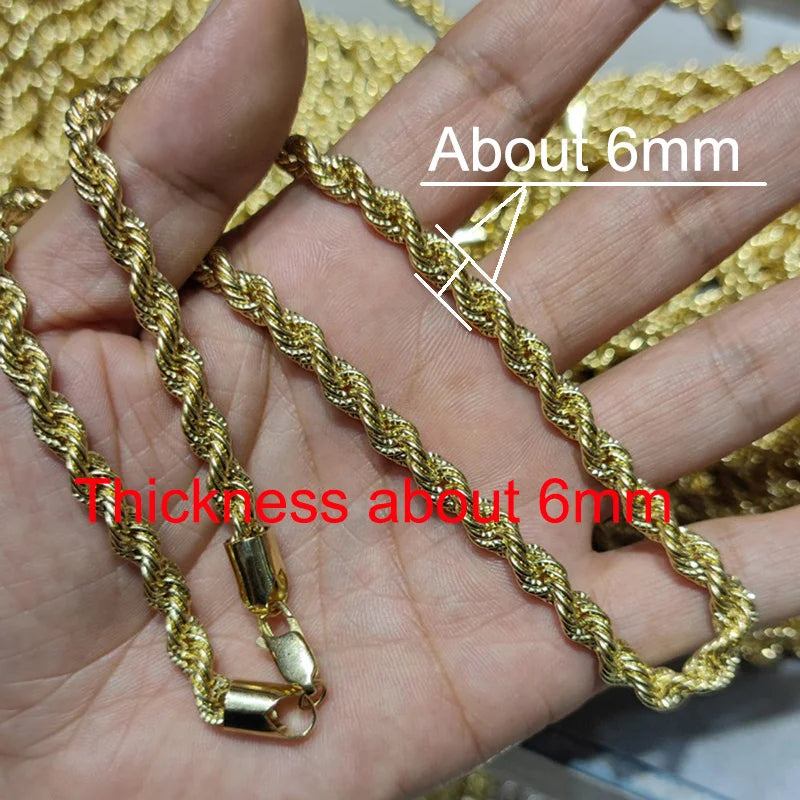 Sinya Pure 18k Au750 Gold Rope Chain Necklace Anklets Bracelets 100% Real Fine Jewelry For Women Ladies Mom Girls Best Gift