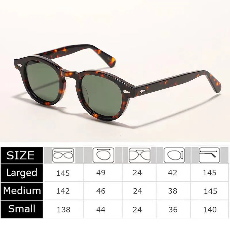 Polarized Sunglasses Men Brand Johnny Depp Sun Glasses Lens Woman Luxury Vintage Acetate Driver's Shade