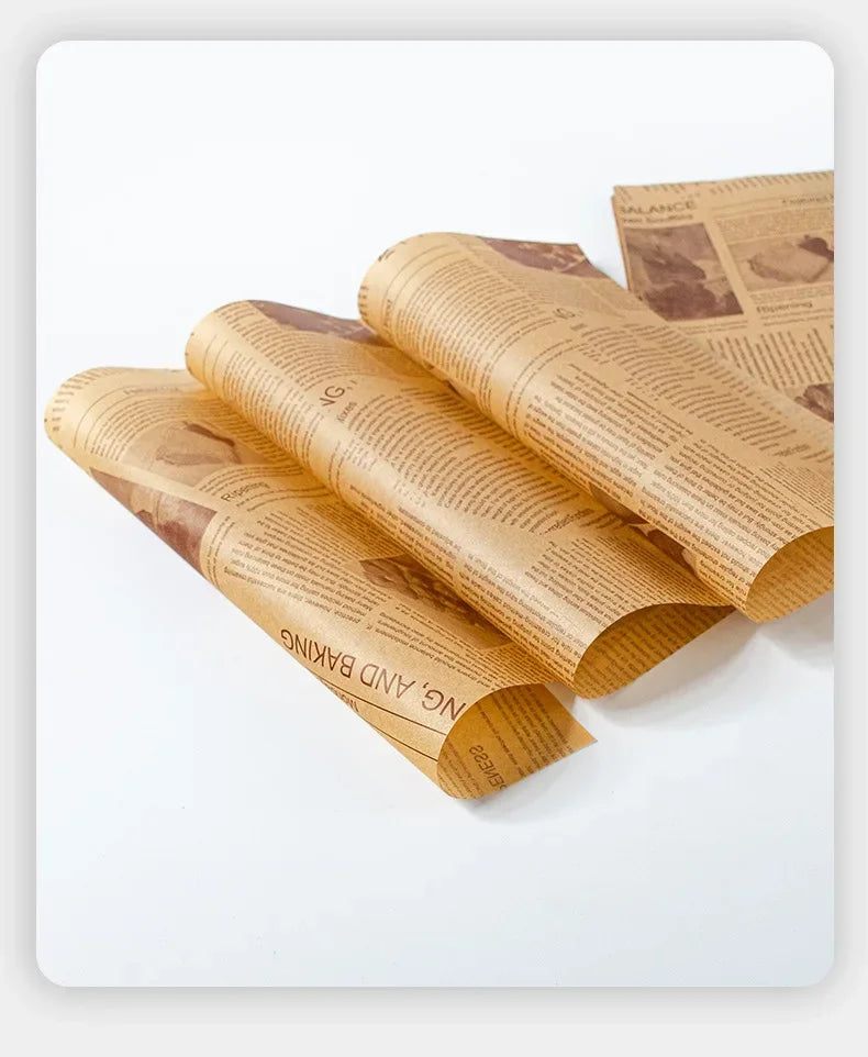 100/1000 Pcs Oil-Proof Paper for Wrapping Burger Bread Fried Food Sandwich Packaging Fryer Air Baking Paper Plate  Accessories
