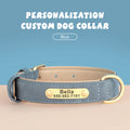 Customized Dog Collar PU Leather Dogs Collars Personalized Pet ID Name Necklace Free Engraving for Small Medium Large Dogs Pug