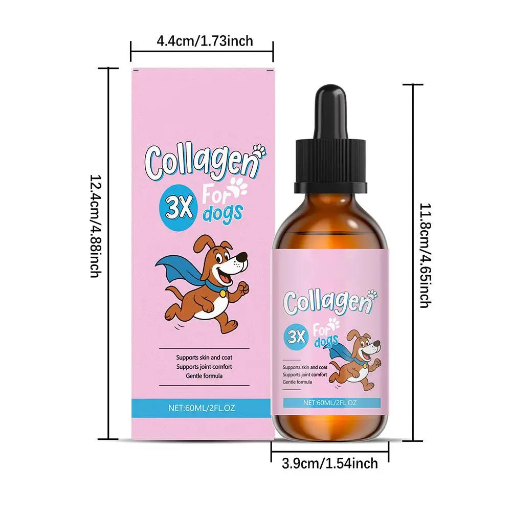 1/3/5Pcs 60ml Dog Pet Collagen Based Staple Food Combined With Nutritional Supplement Drops Gentle Formula For Hair Skin Care