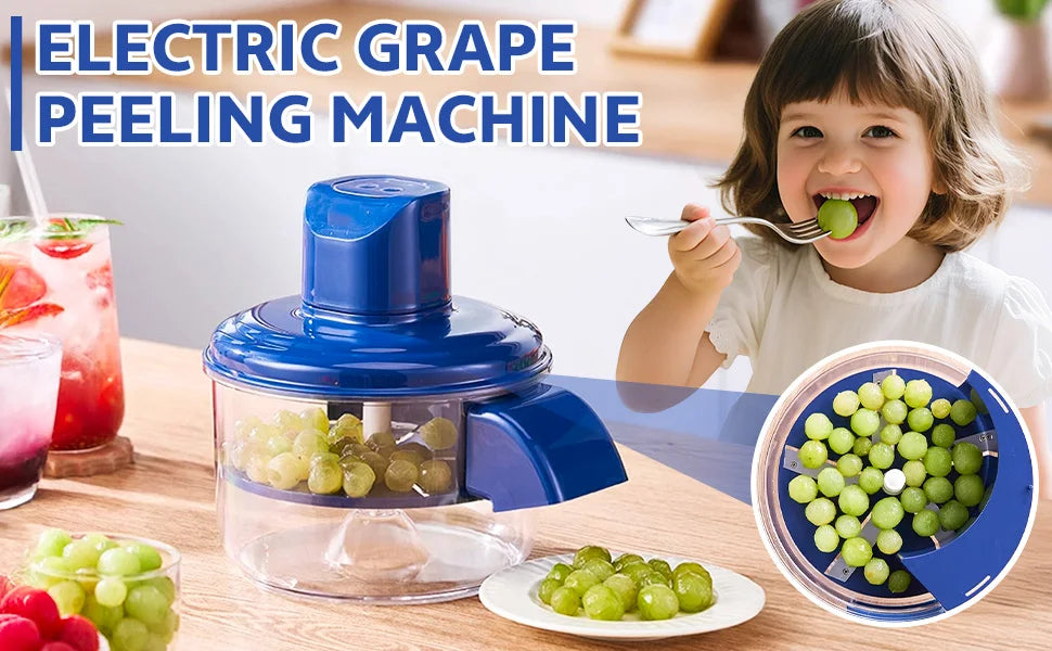 Upgrade 2-in-1 Automatic Grape Peeler Machine, Electric Garlic and Cherry Tomato Peeler, Cordless Fruit Skin Remover for Small P