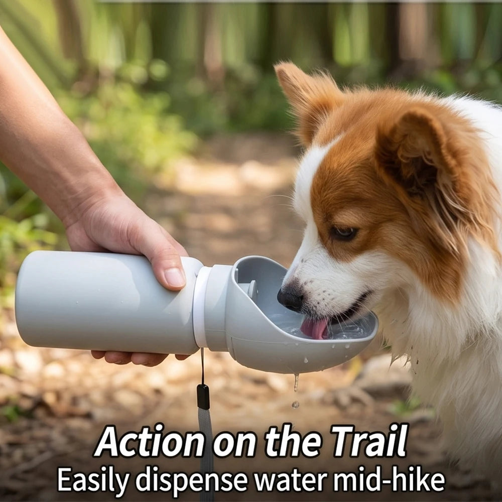 550ml Portable Silicone Pet Water Bottle Outdoor Travel Foldable Leak Proof Dog Water Bottle Cat Water Bottle