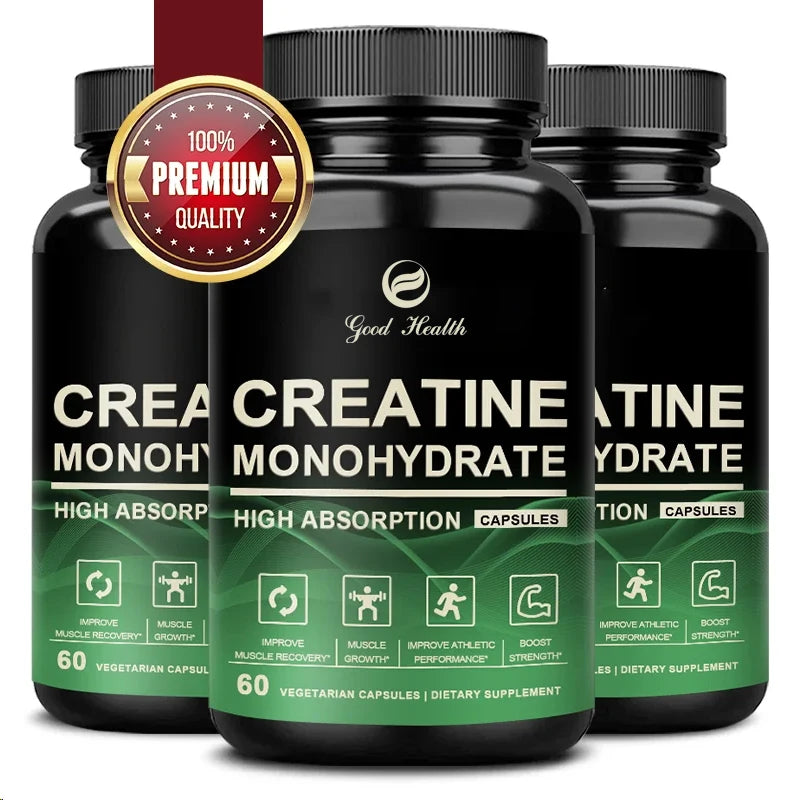 Creatine Monohydrate Capsules For Enhance Muscle Mass Strength & Performance Improvement Workout Recovery Mass Gainer
