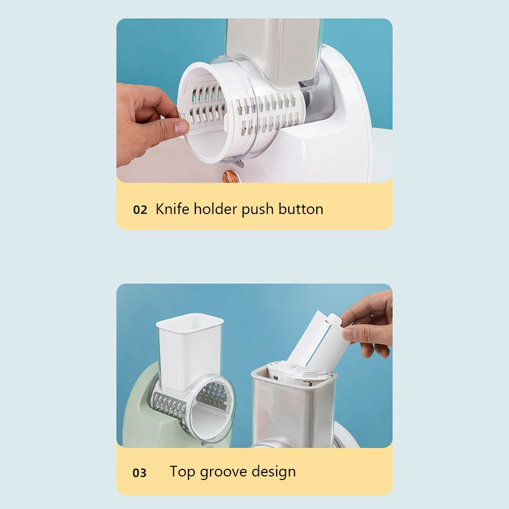 Electric Potato Chopper Household Gadgets 3-in-1 Multifunctional Potato Shredder Carrot Cheese Rechargeable Kitchen Accessories