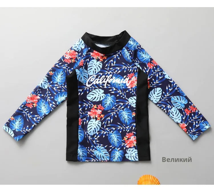Girls Swimming Suit Children's Swimwear Three-Piece Set Quick Dry Sun Protection Large Size Polyester Fiber Student Girl