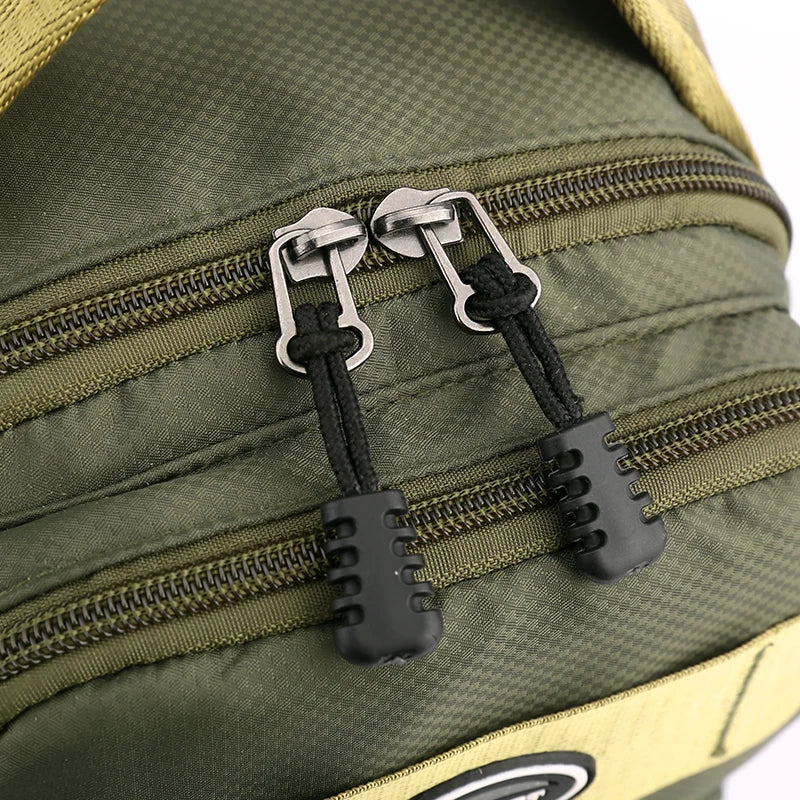 Fashionable Men's Crossbody Bag Student Casual Waist Bag Nylon Material Zipper Closure Soft Handle Multi-Compartment Pack